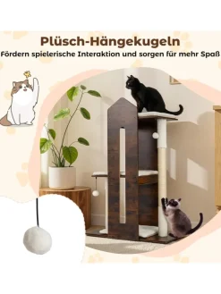 Kratzbaum Holz 120 cm in Braun