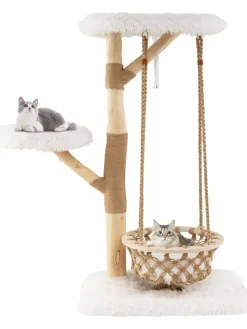 Kratzbaum Holz in Hellbraun