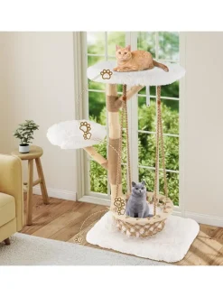 Kratzbaum Holz in Hellbraun