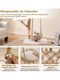 Kratzbaum Holz in Hellbraun