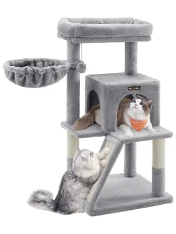 Kratzbaum in Hellgrau - (B)48 x (H)96 x (T)48 cm