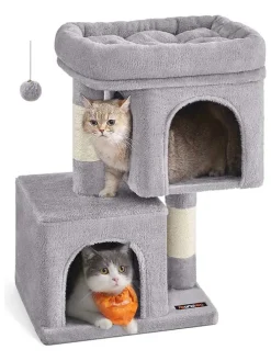 Kratzbaum in Hellgrau - (B)54 x (H)67 x (T)34 cm