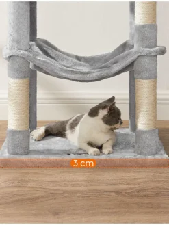 Kratzbaum in Hellgrau/ Creme - (B)55 x (H)143 x (T)45 cm