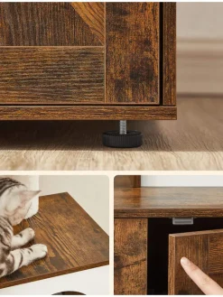 Kratzbaum in Weiß/ Braun - (B)58 x (H)140 x (T)50 cm