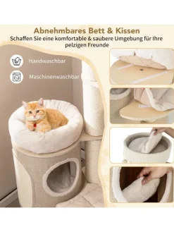 Kratzbaum Katzenbaum 5 Ebenen 154cm in Beige