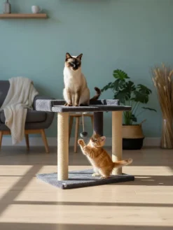 Kratzbaum "Liza" in Anthrazit - (B)50 x (H)48 x (T)35 cm