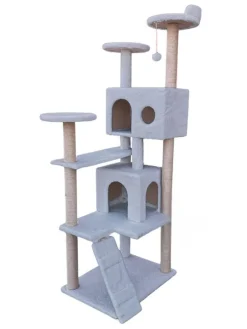 Kratzbaum "Siena" in Grau - (B)60 x (H)165 x (T)45 cm