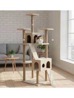 Kratzbaum "Verona" in Beige - (B)45 x (H)172 x (T)60 cm