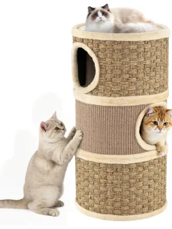 Kratztonne Ø 36 cm 70 cm hoch in Hellbraun