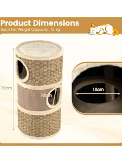 Kratztonne Ø 36 cm 70 cm hoch in Hellbraun