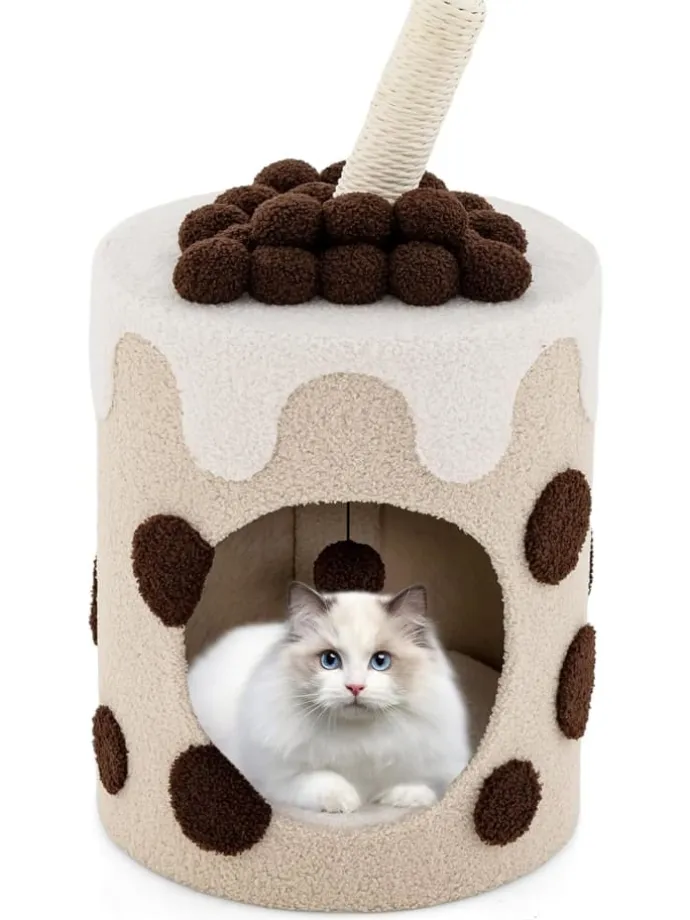 Kratztonne 37x37x67cm in Braun