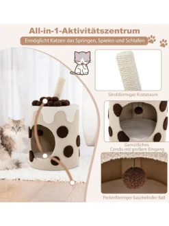 Kratztonne 37x37x67cm in Braun