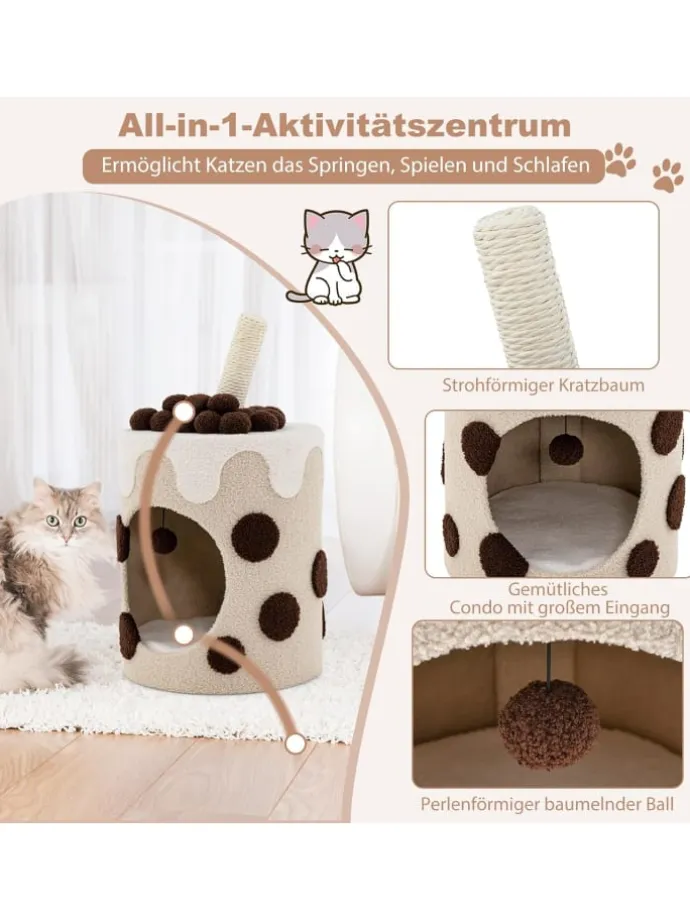 Kratztonne 37x37x67cm in Braun