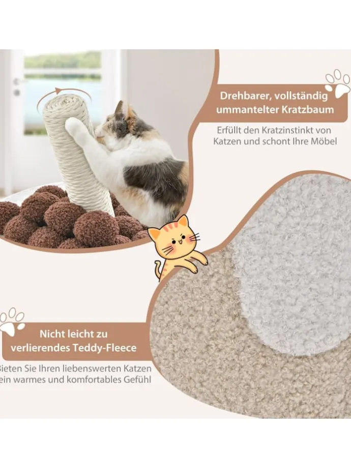 Kratztonne 37x37x67cm in Braun