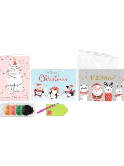 Kreativset "Diamond Painting Greeting Cards - Happy Christmas" in Bunt
