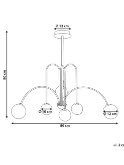 Kronleuchter FORBES in Gold/Weiß - (W) 80 x (H) 80 x (L) 80 cm