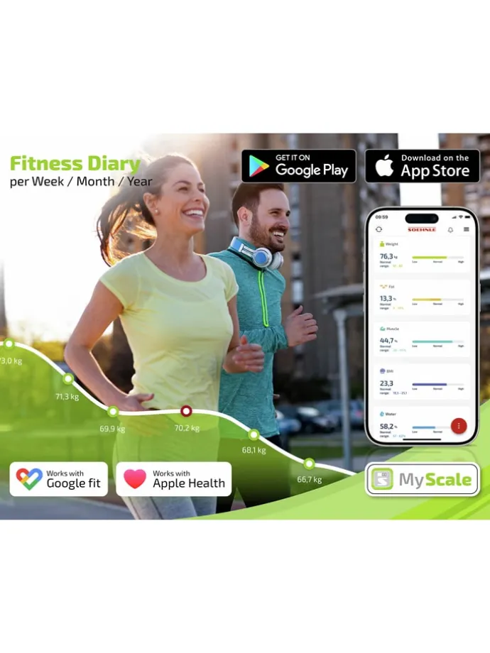 Körperanalysewaage "PWD Shape Sense Connect Lite" in Weiß - (L)30 x (B)30