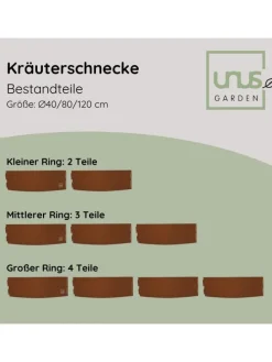 Kräuterschnecke Rostoptik in Braun