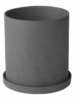 Kräutertopf "Nona" in Grau - (H)13,5 x Ø 12,5 cm