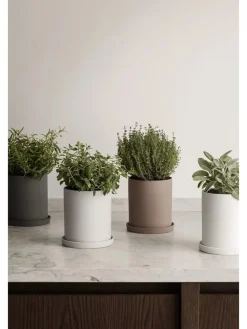 Kräutertopf "Nona" in Grau - (H)13,5 x Ø 12,5 cm