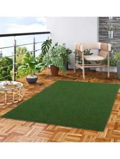 Kunstrasen Rasenteppich mit Noppen Kingston in Grün Mix