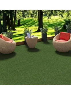 Kunstrasen Rasenteppich mit Noppen Kingston in Grün Mix