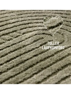 Kurzflorteppich Bolen in oliv grün