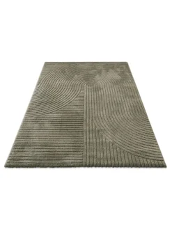 Kurzflorteppich Bolen in oliv grün