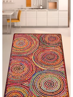 Kurzflor-Teppich ''Crop Circle'' in Bunt