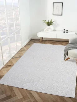 Kurzflor-Teppich ''Elex'' in Weiß