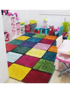 Kurzflor-Teppich in Bunt