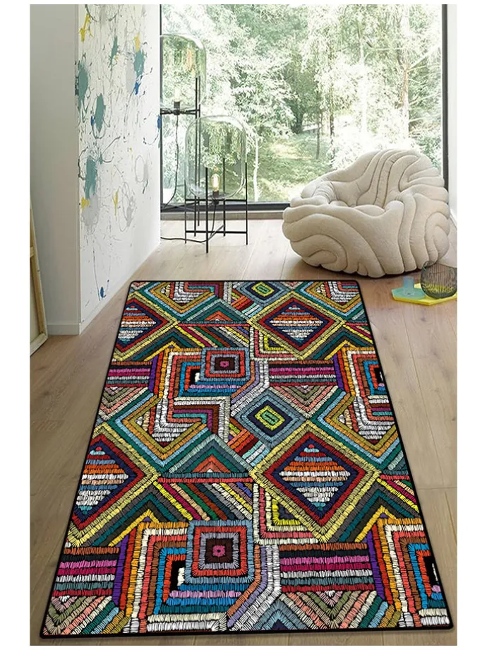 Kurzflor-Teppich in Bunt