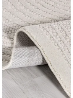 Kurzflor-Teppich in Creme