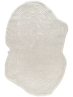 Kurzflor-Teppich in Creme