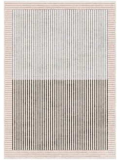 Kurzflor-Teppich in Creme/ Beige