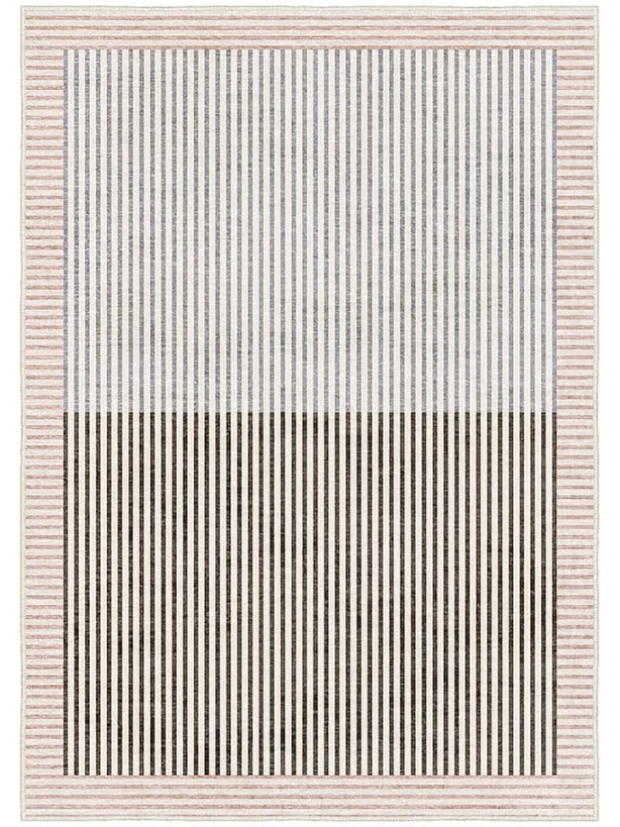 Kurzflor-Teppich in Creme/ Beige