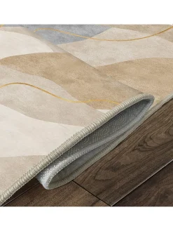 Kurzflor-Teppich in Creme/ Beige