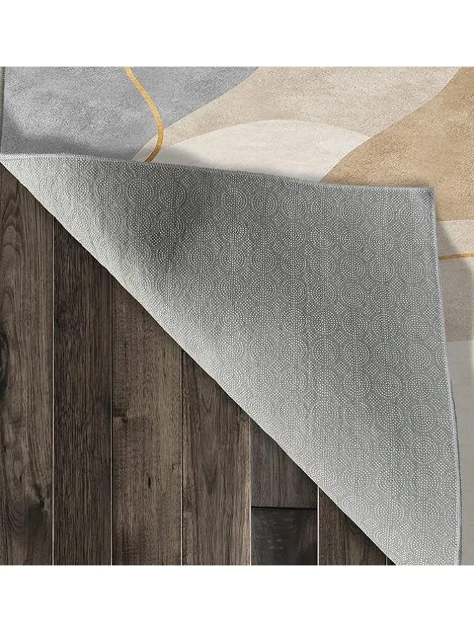 Kurzflor-Teppich in Creme/ Beige