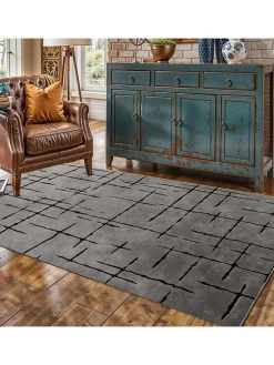 Kurzflor-Teppich in Grau