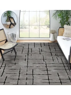 Kurzflor-Teppich in Grau