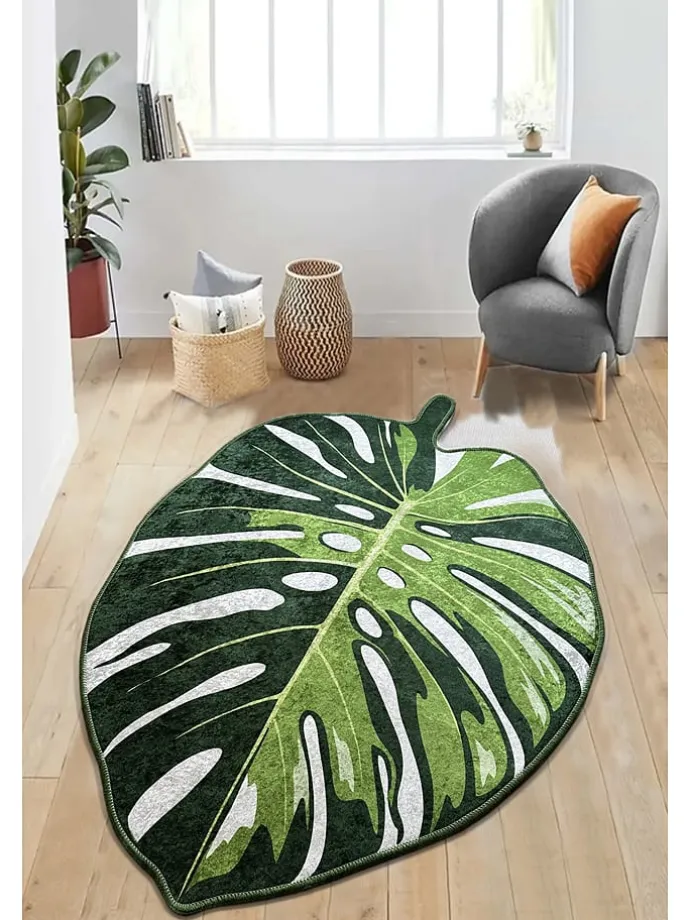 Kurzflor-Teppich in Grün