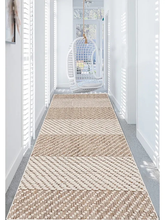 Kurzflor-Teppich in Hellbraun