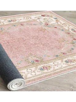 Kurzflor-Teppich in Rosa