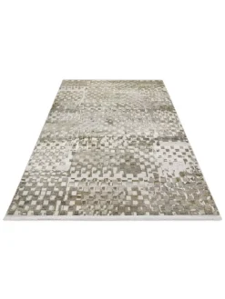 Kurzflorteppich Jala in sand beige, grau