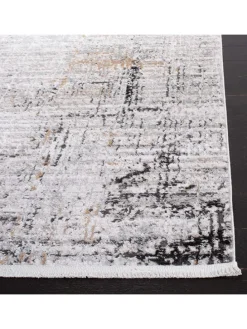 Kurzflor-Teppich ''Shivan'' in Creme/ Grau