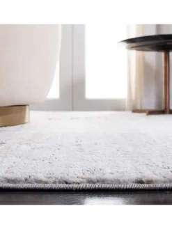 Kurzflor-Teppich ''Shivan'' in Creme/ Grau