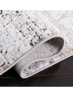 Kurzflor-Teppich ''Shivan'' in Creme/ Grau