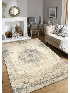 Kurzflor-Teppich ''Soft DJT'' in Beige/ Grau