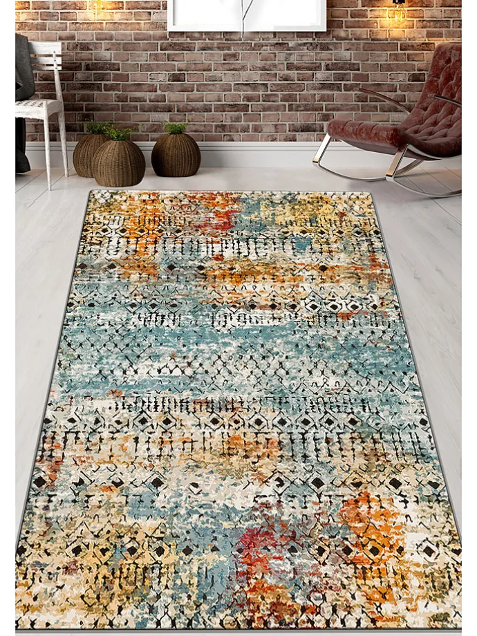 Kurzflor-Teppich "Wong" in Bunt