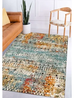 Kurzflor-Teppich "Wong" in Bunt